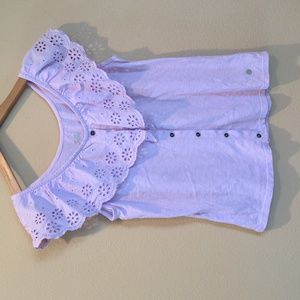 Girl's Justice Lace Ruffle Sleeve Top